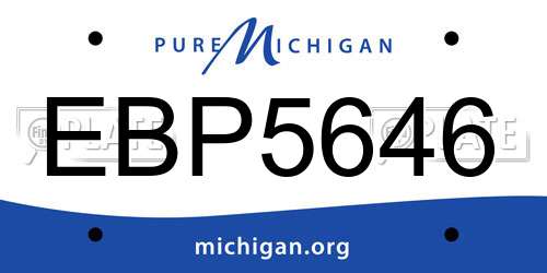 EBP5646 Michigan License Plate