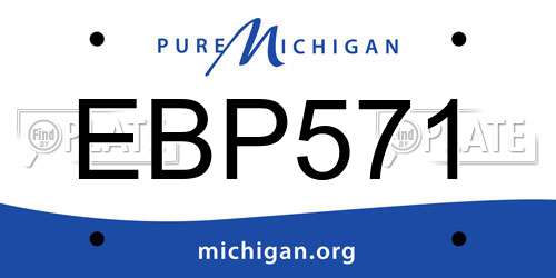 EBP571 Michigan License Plate