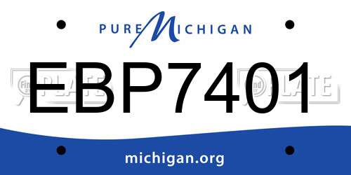 EBP7401 Michigan License Plate