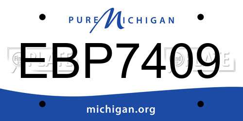 EBP7409 Michigan License Plate