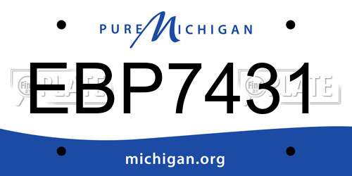 EBP7431 Michigan License Plate