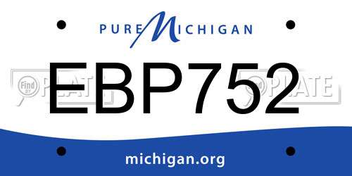 EBP752 Michigan License Plate
