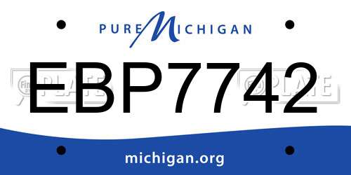 EBP7742 Michigan License Plate