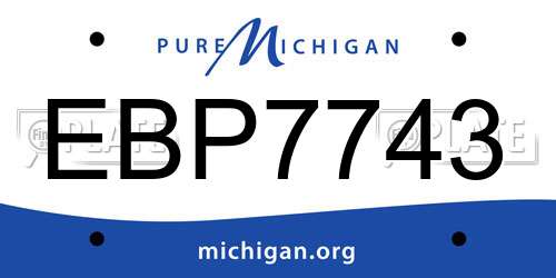 EBP7743 Michigan License Plate