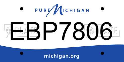 EBP7806 Michigan License Plate
