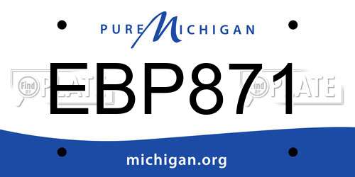 EBP871 Michigan License Plate