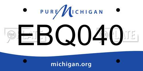 EBQ040 Michigan License Plate