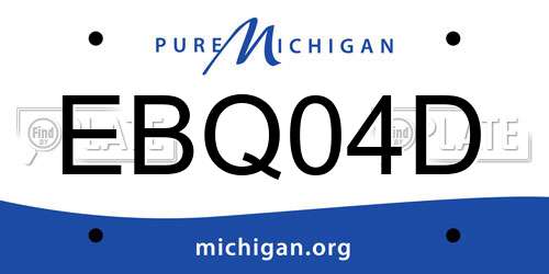 EBQ04D Michigan License Plate