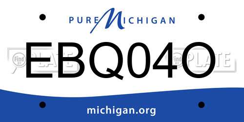 EBQ04O Michigan License Plate