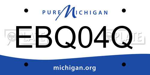 EBQ04Q Michigan License Plate