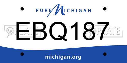 EBQ187 Michigan License Plate