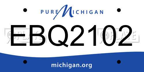 EBQ2102 Michigan License Plate