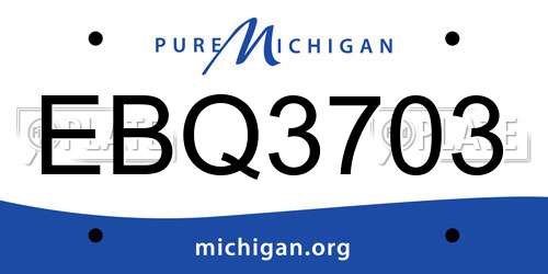 EBQ3703 Michigan License Plate