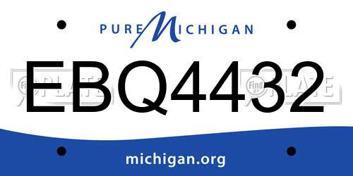 EBQ4432 Michigan License Plate