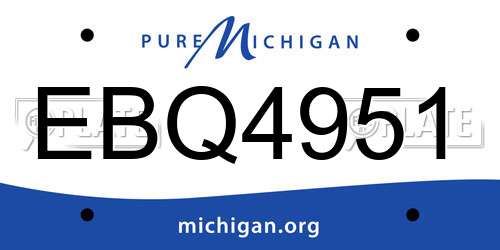 EBQ4951 Michigan License Plate