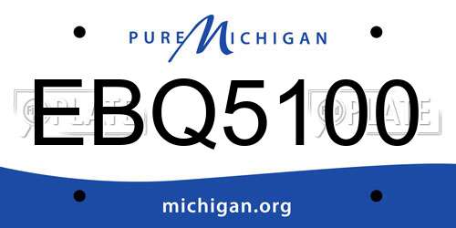 EBQ5100 Michigan License Plate