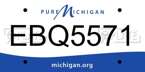 EBQ5571 Michigan License Plate