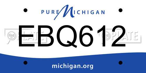 EBQ612 Michigan License Plate