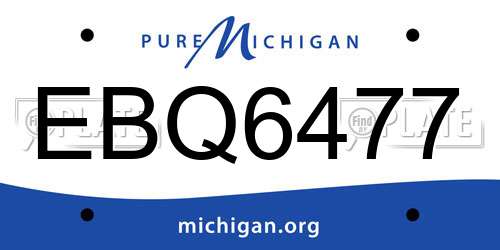 EBQ6477 Michigan License Plate
