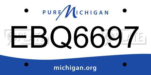 EBQ6697 Michigan License Plate