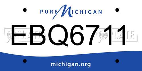 EBQ6711 Michigan License Plate