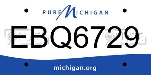 EBQ6729 Michigan License Plate