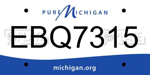 EBQ7315 Michigan License Plate