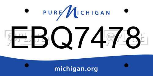 EBQ7478 Michigan License Plate