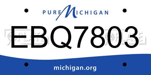EBQ7803 Michigan License Plate
