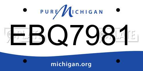EBQ7981 Michigan License Plate