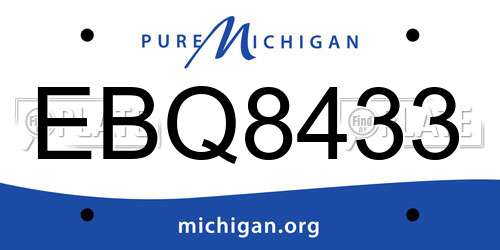 EBQ8433 Michigan License Plate