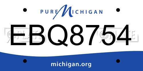 EBQ8754 Michigan License Plate