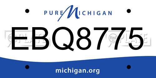 EBQ8775 Michigan License Plate