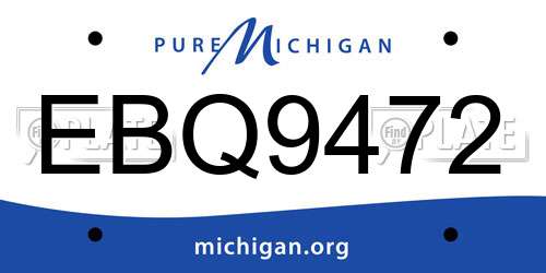 EBQ9472 Michigan License Plate