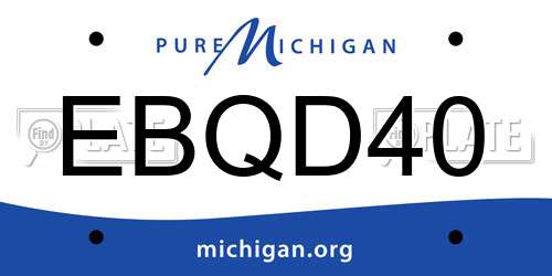 EBQD40 Michigan License Plate