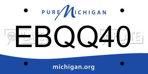 EBQQ40 Michigan License Plate