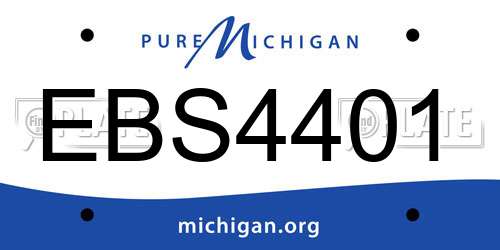 EBS4401 Michigan License Plate