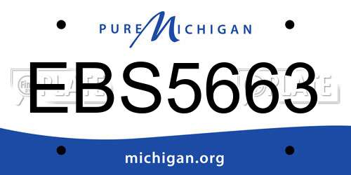 EBS5663 Michigan License Plate