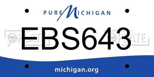 EBS643 Michigan License Plate