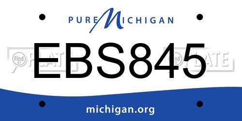 EBS845 Michigan License Plate