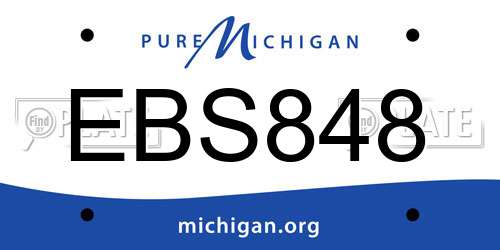 EBS848 Michigan License Plate
