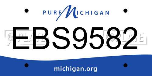 EBS9582 Michigan License Plate