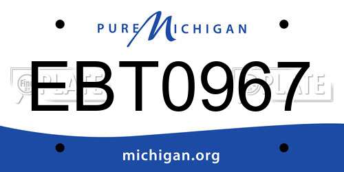 EBT0967 Michigan License Plate