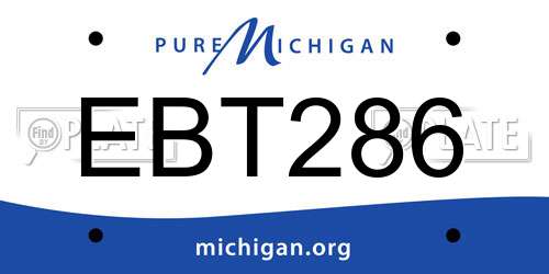 EBT286 Michigan License Plate