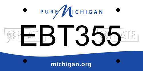 EBT355 Michigan License Plate
