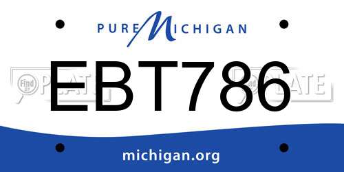 EBT786 Michigan License Plate