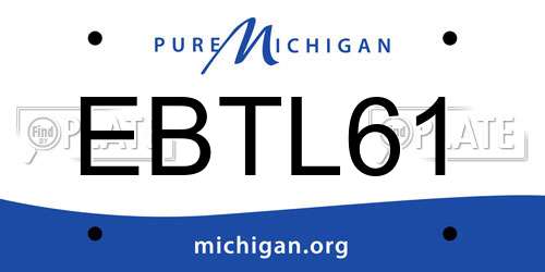 EBTL61 Michigan License Plate
