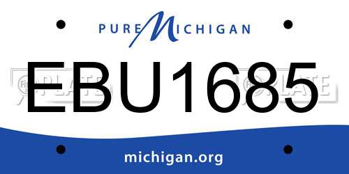 EBU1685 Michigan License Plate