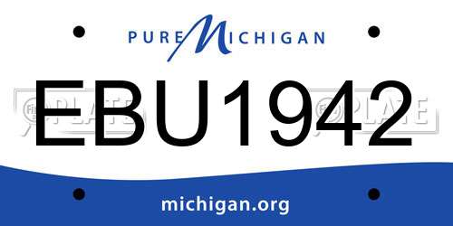EBU1942 Michigan License Plate