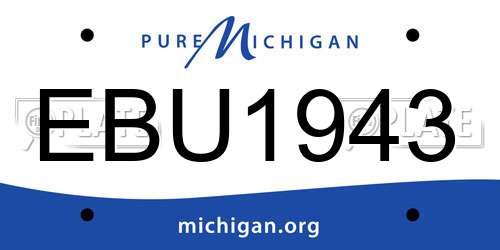 EBU1943 Michigan License Plate